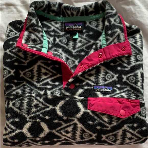 Patagonia Sweaters - Patagonia Synchilla Snap T Ikat Fish print (TRADE)